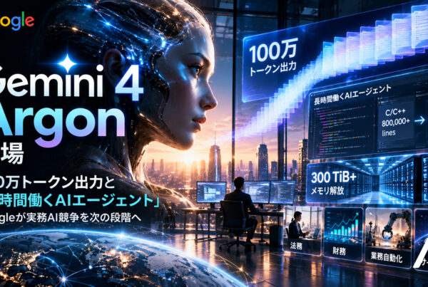 Gemini 4 Argon登場──100万トークン出力と「長時間働くAIエージェント」、Googleが実務AI競争を次の段階へ